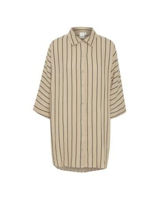 Ichi Natural Foxa Beach Shirt-doeskin/ Stripes-20120963