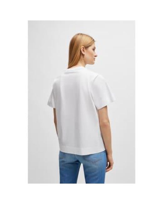 Boss White Elphi bb single tone logo t-shirt größe: l, col: weiß