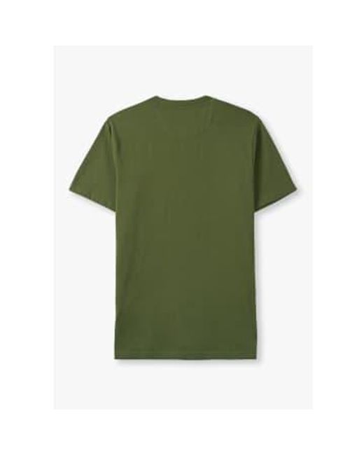Aquascutum Green S Active Club Check Patch T-shirt for men