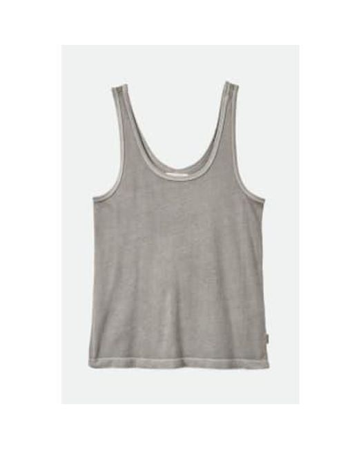 Brixton Gray Carefree Washed Dyed Scoop Neck Tank Top Xs