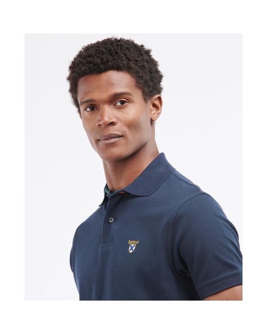 Barbour Cotton Society Polo Shirt Navy 