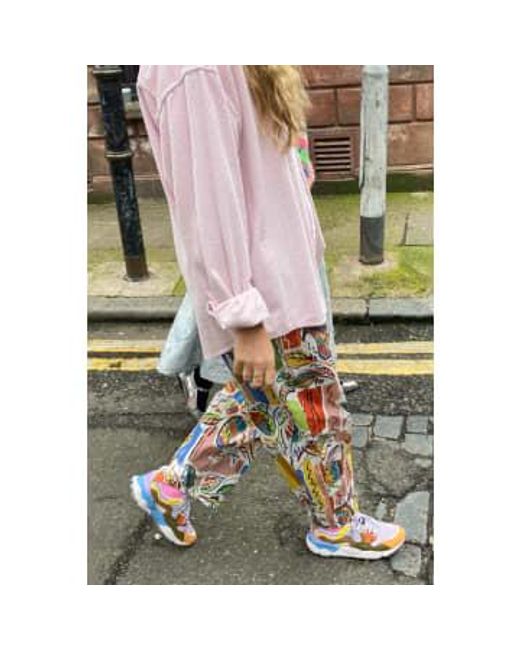 Mega Drawstring Painted Paisley Trousers di L.F.Markey in Multicolor