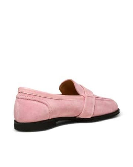 Soft Erica Saddle Suede Womens Loafer di Shoe The Bear in Pink