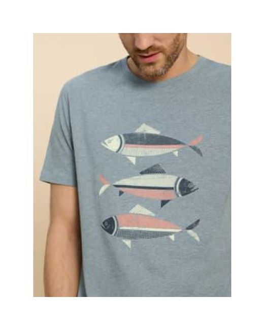 T-shirt graphique à poisson en nim White Stuff pour homme en coloris Blue