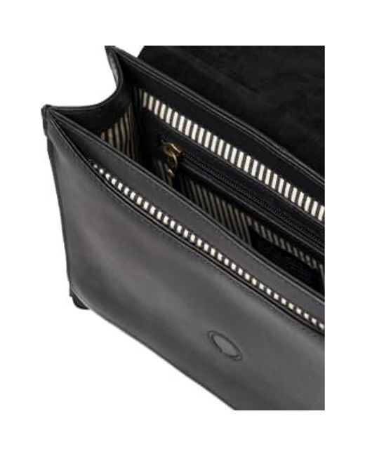 O My Bag Black Audrey Mini Checkered Strap Leather
