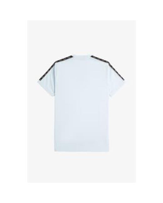 Taped Ringer T Shirt Light Ice Warm di Fred Perry in White da Uomo
