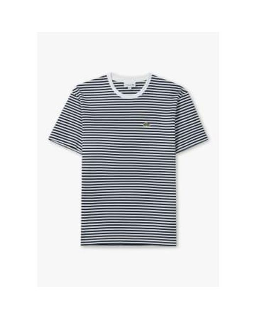 Lacoste Blue S Heavy Cotton Striped T-shirt for men