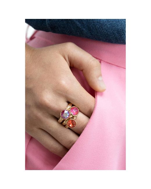 qudo Pink Ring Top Bottone 10mm