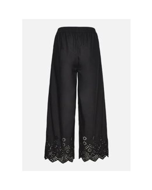 Broderie Anglaise Trousers di Rosemunde in Black