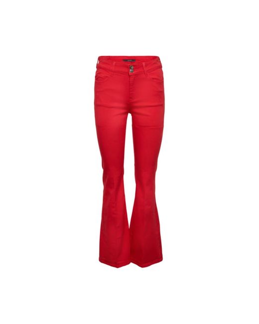 Esprit Bootcut Jeans With Pressed Pleat Red | Lyst