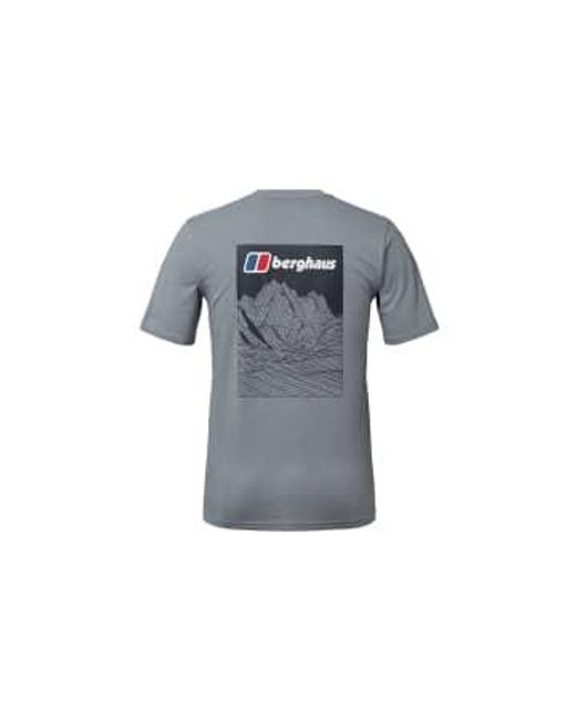Berghaus Blue S Mtn Lineation Short Sleeve T Shirt Medium for men