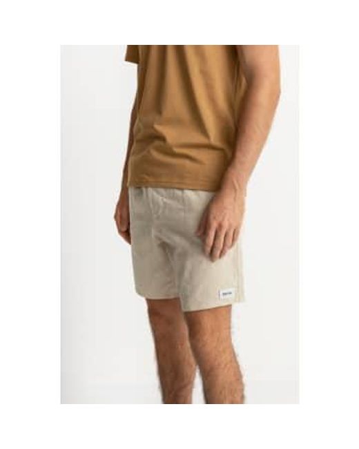 Rhythm Brown Textured Linen Jam Shorts for men