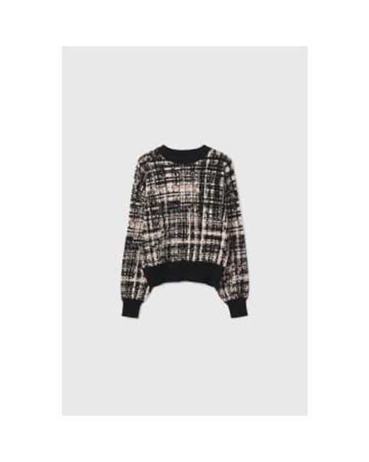 Rodebjer Black Fiore Check Sweater Blush