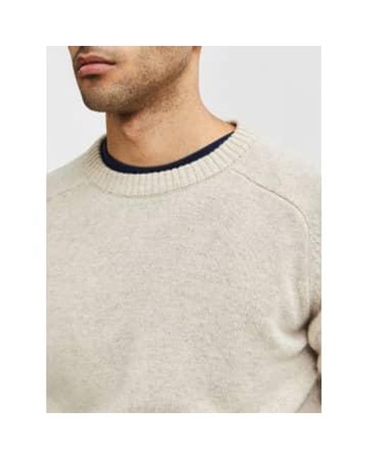 SELECTED White Wool Sweater for men
