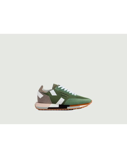 GHOUD VENICE Green Starlight Multi Low Trainers for men