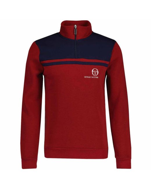 Sergio Tacchini Red Quarter Zip Sweater for men