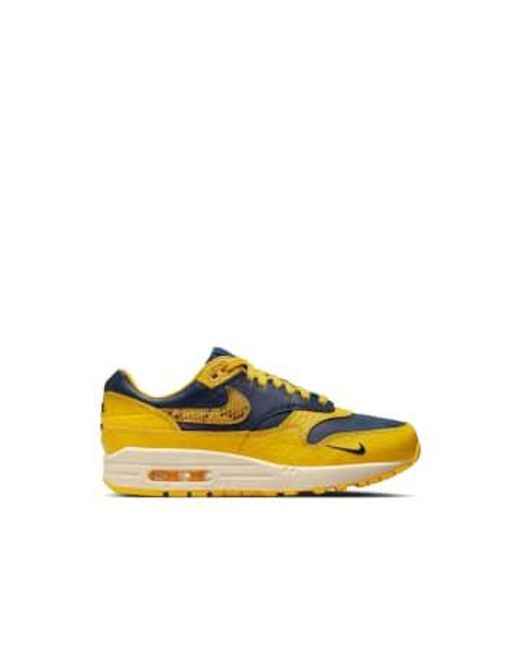 Nike Yellow Midnight Navy And Varsity Maize Air Max 1 Prm Michigan S Sneakers 37.5