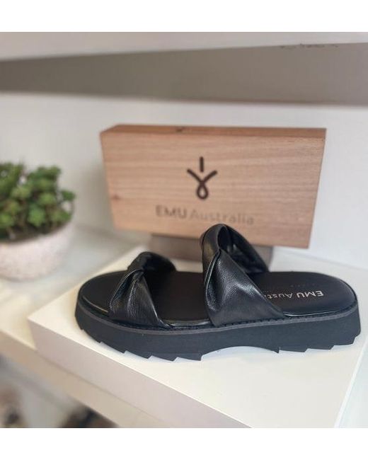 EMU Black Bamboo Slides