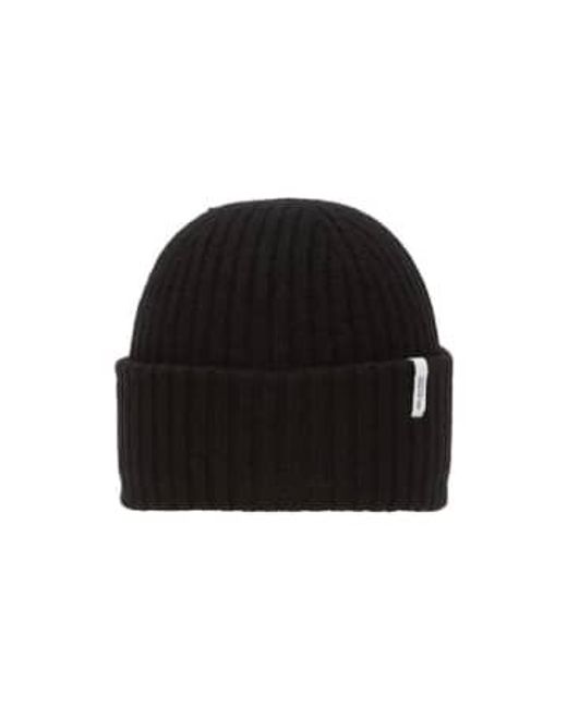 SELECTED Black Slhmerino Wool Beanie Hat One Size for men