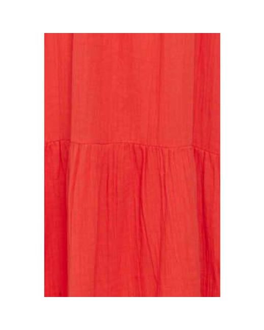 Foxa Maxi Dress-Grenadine-20117065 Ichi en coloris Red
