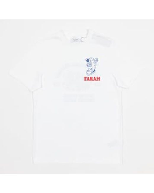Farah Wake grafic t-shirt in weiß in White für Herren