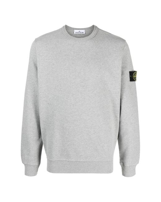 Stone Island 62420 Garment Dyed Crewneck Sweatshirt Dust Melange in Gray  for Men | Lyst