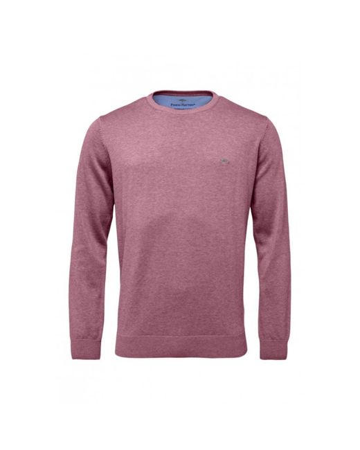 Fynch-Hatton Lilac Cotton Crew Neck Sweater in Purple for Men | Lyst