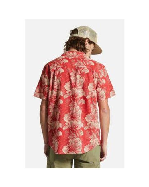 Camisa tejida manga corta con estampado floral color rojo y leche avena casa Brixton de hombre de color Red