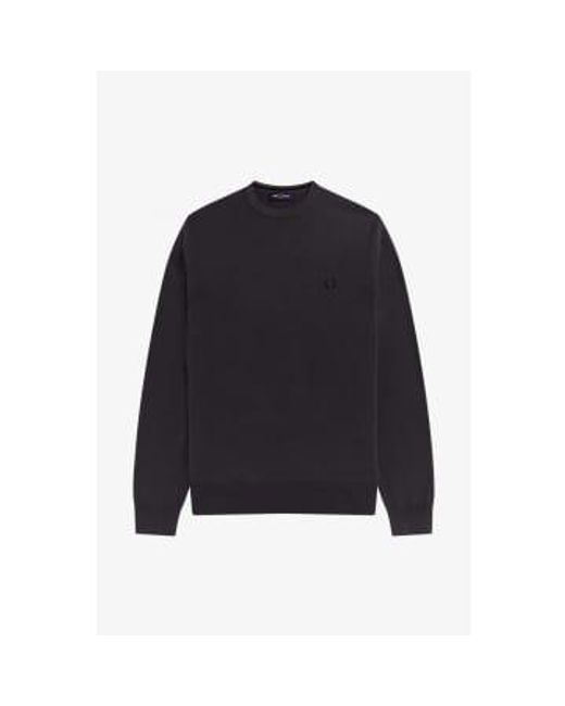 Fred Perry Blue Classic Crew Neck Jumper M for men
