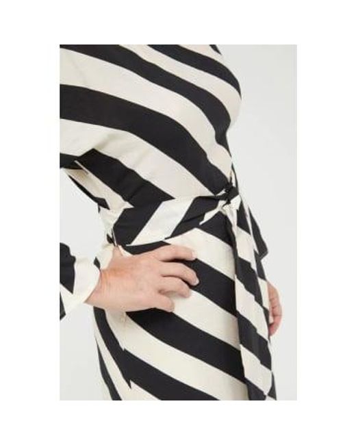 Compañía Fantástica White Cruela Striped Midi Dress Monochrome M
