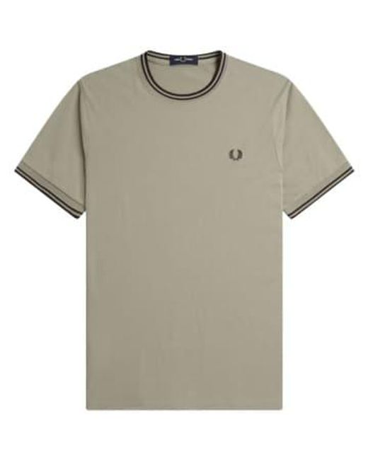 Fred Perry Gray Twin Tipped T-shirt Warm /brick Small for men
