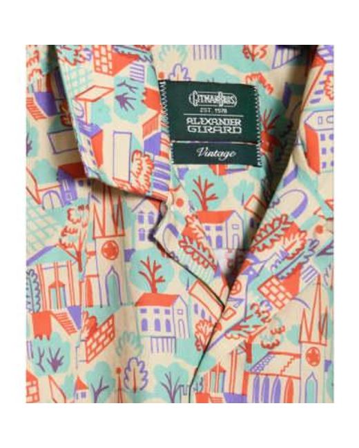 Gitman Brothers Vintage Multicolor Vintage Camp Shirt Alexander Girard Village Print S for men