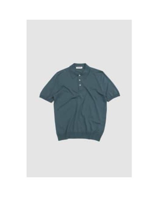 Fresh Cotton Polo Shirt Blue di Gran Sasso da Uomo