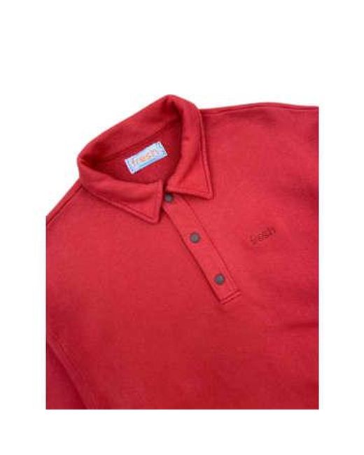 Fresh Red Mike Cotton Polo Sweatshirt