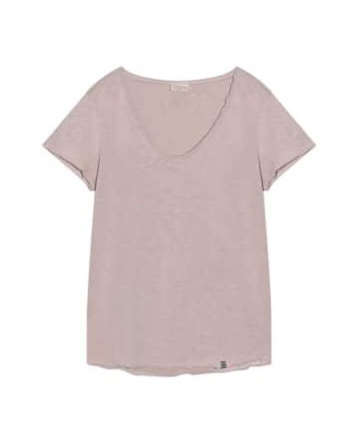 The shirt project camisa algodón orgánico camiseta en v manga corta Cashmere Fashion de color Purple