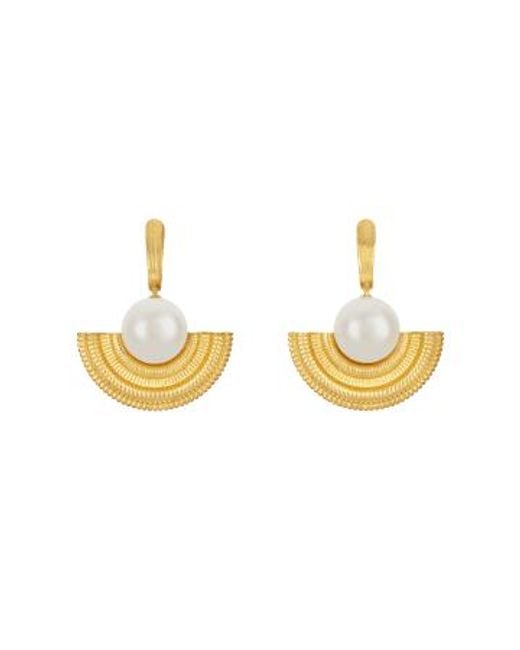 Boucle d'oreille d'or et perle d'alla Zoe & Morgan en coloris Metallic
