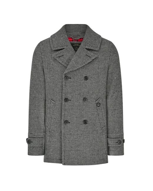 Fairford Check Pea Coat Merc London de hombre de color Gris