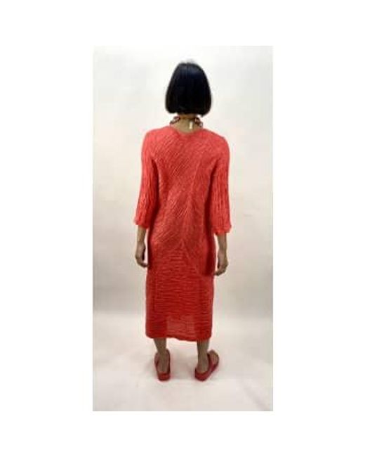 Grizas Red Flame Crinkle Dress Xs