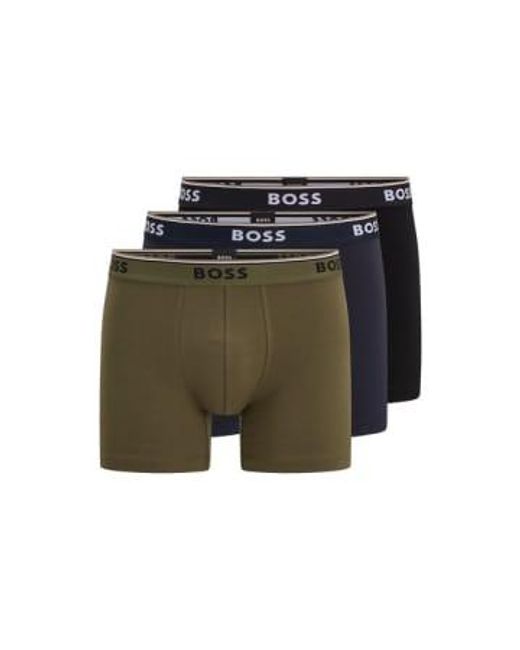 Boss Packung 3 black und khaki boxer shorts in Green für Herren