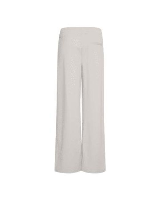 Ichi Gray Kate Long Wide Trousers Silver Grey M