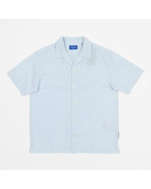 Jack & Jones Blue Striped Textured Shirt for men