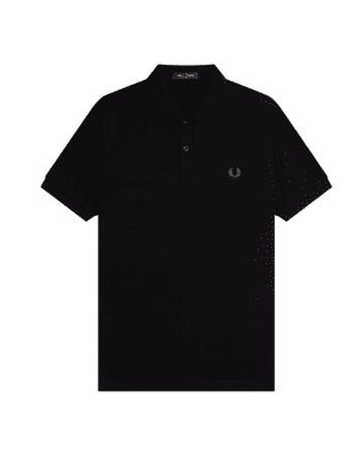 Fred Perry Black Slim Fit Plain Polo & Whiskey Brown S for men
