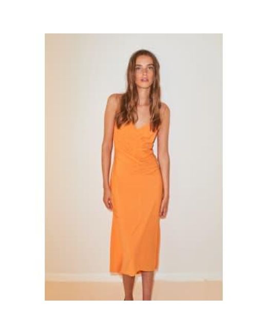 Designers Remix Orange Valerie Drape Slip Dress Darin 36