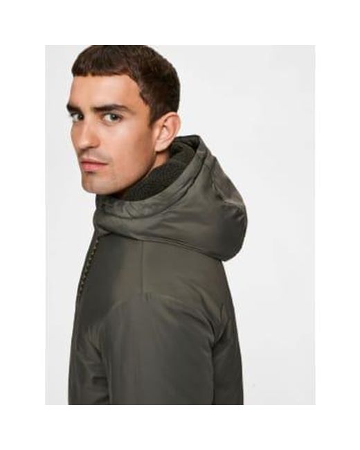 SELECTED Gray Selected Parka Dhiver for men