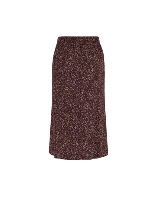 Zusss Long Skirt With Print Chocolate Brown Lyst