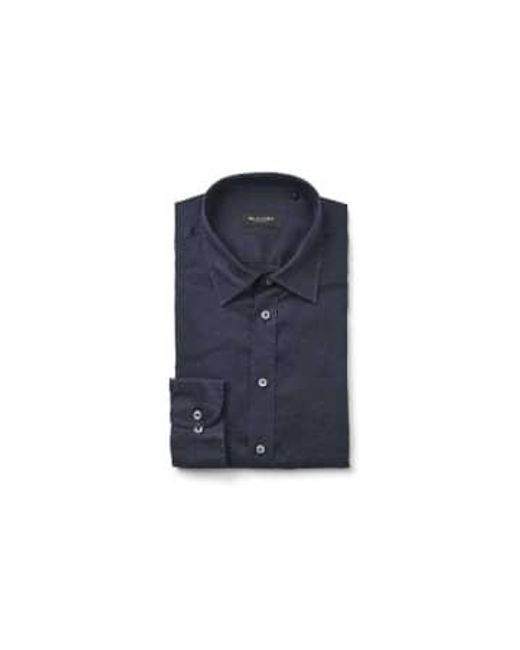 Sand Copenhagen Blue State Soft L/s Linen Shirt Navy 15.5" for men