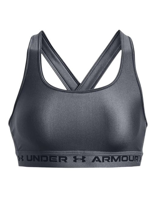Under Armour Top Mid Crossback Donna Pitch Gray / Black | Lyst