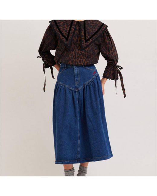 Damson Madder Blue Fin Midi Skirt