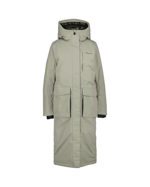 Didriksons Gray Leya Parka Long in Wilted Green