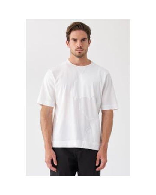Camiseta diseño puntada blanca Transit de hombre de color White